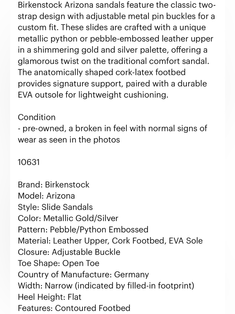 Birkenstock Arizona Sandals Metallic Slides - Picture 12 of 12